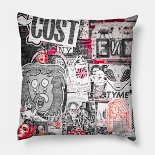 Graffiti Sticker NYC Street Art Pillow