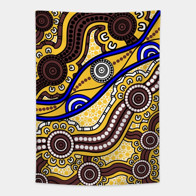 Aboriginal Art - Welcome To Country Tapestry by hogartharts