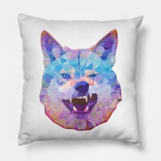 rainbow wolf Pillow