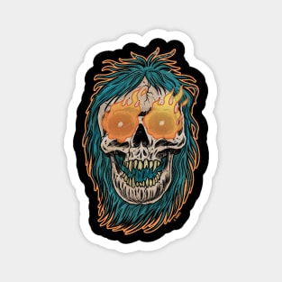 Flaming Skull  Frankenhorrors Vintage monster movie horror graphic Magnet