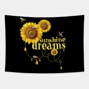 BEE ON A SUNFLOWER SUNSHINE DREAMS Tapestry