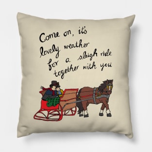 Christmas sleigh ride - male couple Pillow