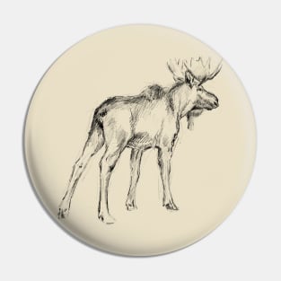 Bull Moose sketch Pin