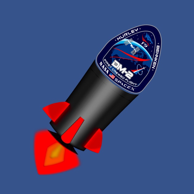 Flying Falcon with Spacex NASA DM-2 patch by Adaba