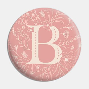 Botanical Letter B (Hibiscus Pink) Pin