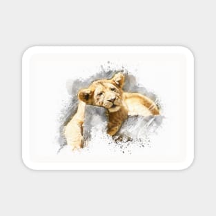 Lion Animal Wildlife Jungle Nature Safari Adventure Discovery Africa Digital Painting Magnet