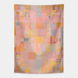 Vintage Pink and Yellow Boho Pattern Tapestry