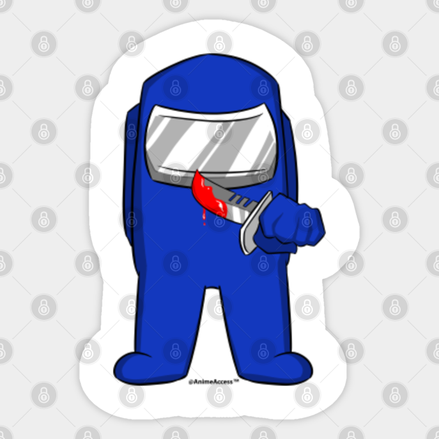 Among Us Imposter Knife Blue Among Us Sticker Teepublic Among Us Imposter Knife Blue Among Us Sticker Teepublic