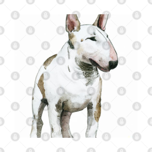 Miniature Bull Terrier Watercolor - Dog Lovers by Edd Paint Something