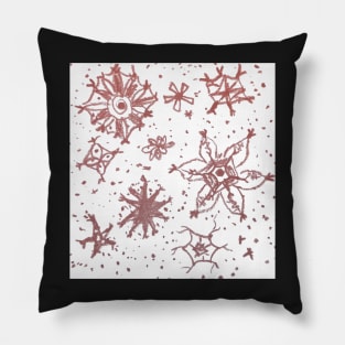 Rough Red Snowflakes Pillow