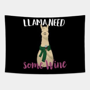 Llama Need Some Wine Tapestry