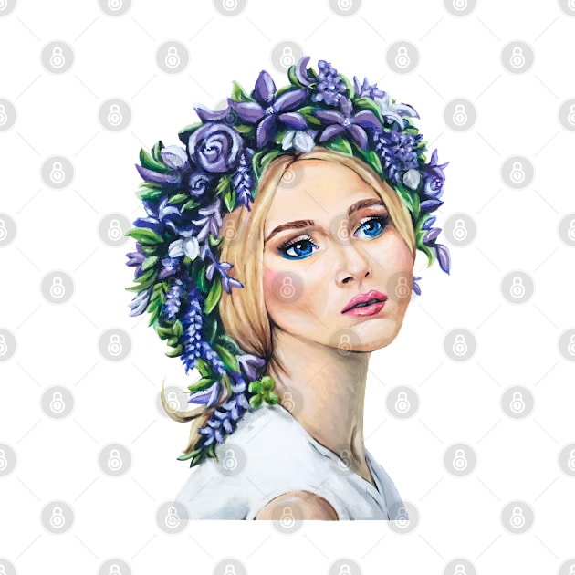 Girl with the Purple Flower Crown by Lady Lilac