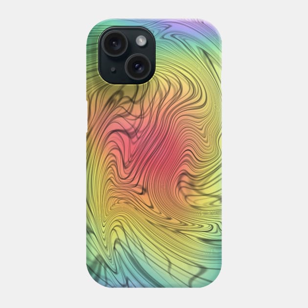Rainbow Black and White Abstract Phone Case by mushriah333