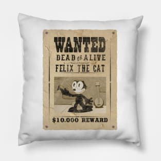 Wanted dead or Alive Felix The Cat $10000 Reward Pillow