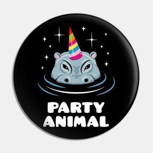 Party Animal Hippo Pin