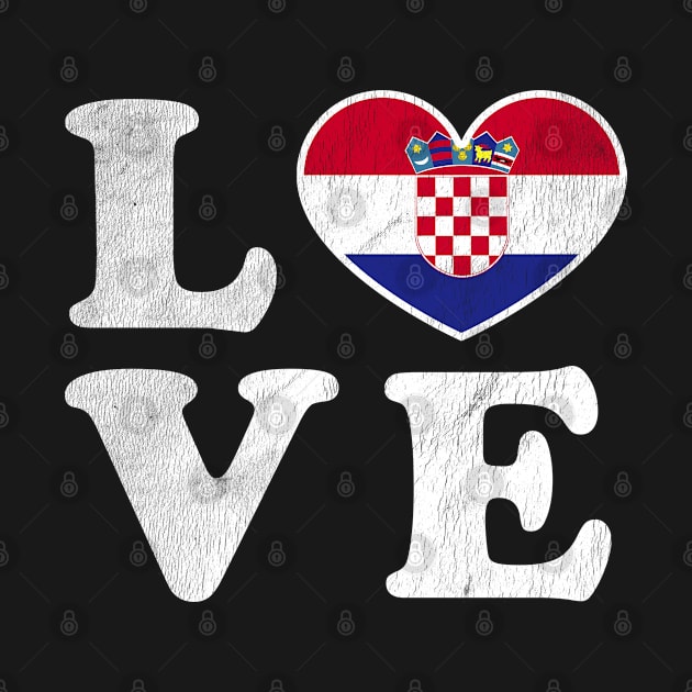 Love Croatia Pride Flag Vintage I Love Croatia by BramCrye