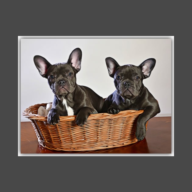 French Bulldogs In A Basket by cameradog