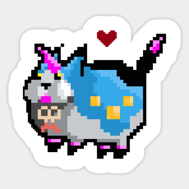Pixel Meow Wow Dream Drop Distance Sticker Teepublic