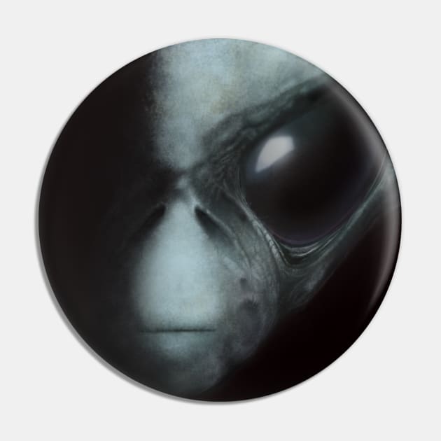 Grey Alien T-Shirt Pin by abscnth