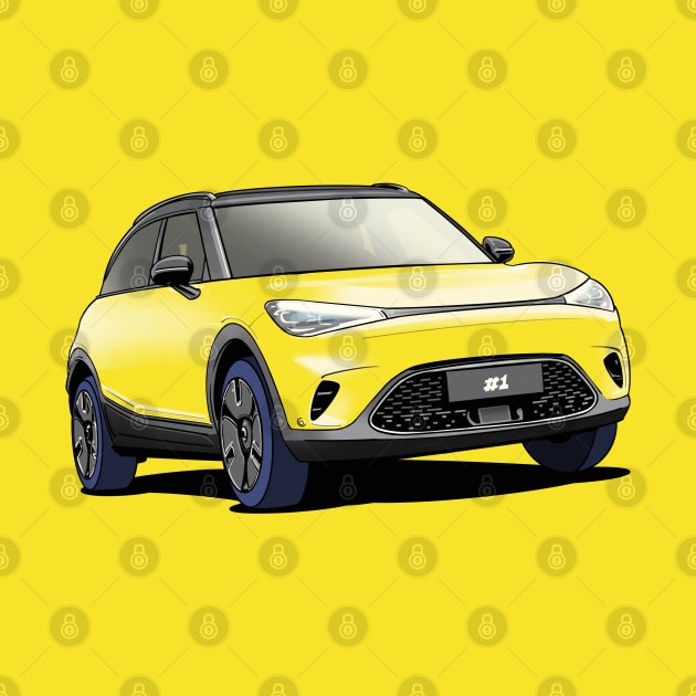 Smart 'Hashtag One' #1 Car in Yellow by Webazoot