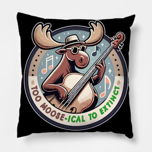 Moose ical Maestro, Strumming Strings to Conservation Beats Pillow