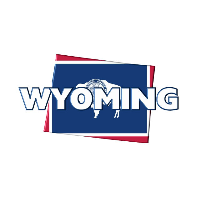 Wyoming Colored State by m2inspiration