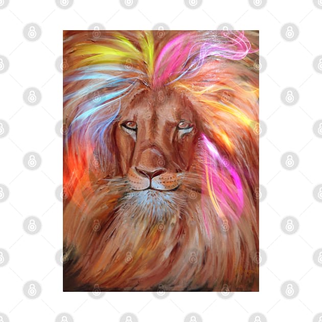 pink lion by Begoll Art