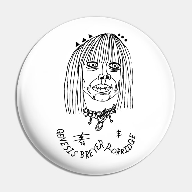 Genesis Breyer P-Orridge Industrial Icon Tribute Pin by MacSquiddles