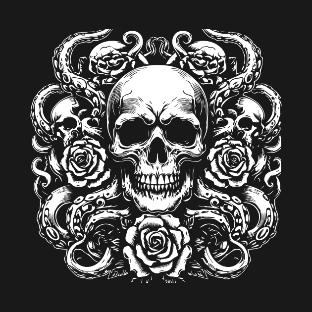 kraken skull design by lkn