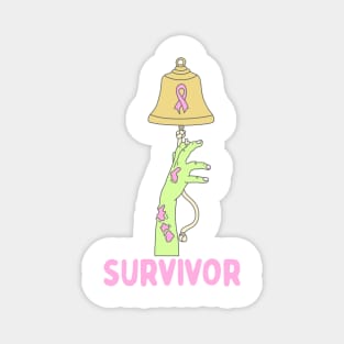 Funny zombie halloween breast cancer chemo bell Magnet