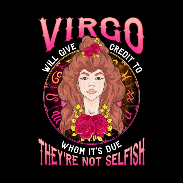 Zodiac Horoscope Virgo Girl They're Not Selfish Hippie by PhantomDesign