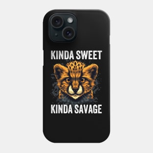 Kinda Sweet Kinda Savage Cute Cheetah Phone Case