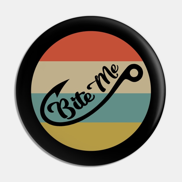 Bite Me Vintage Fishing Pin by Rumsa