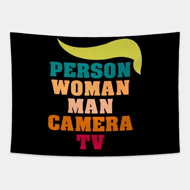 Person, Woman, Man, Camera, TV Cognitive Test 45 Anti Trump Tapestry by 5StarDesigns