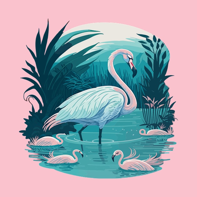 Flamingo's Aquatic Ballet by CreativeFashionAlley