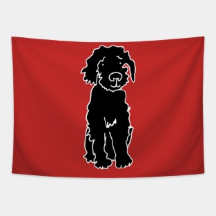 Black Labradoodle Puppy Loves You Tapestry