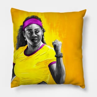 Serena Williams Tennis Artwork Pillow