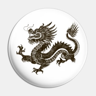 Traditional Dragon (distressed - dark brown) Pin