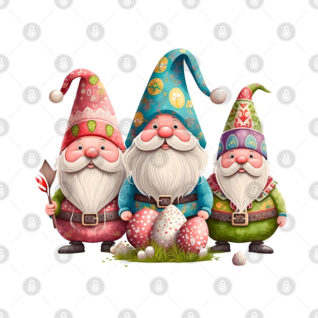 Funny Spring Gnomes Easter Egg Hunting by Ai Wanderer