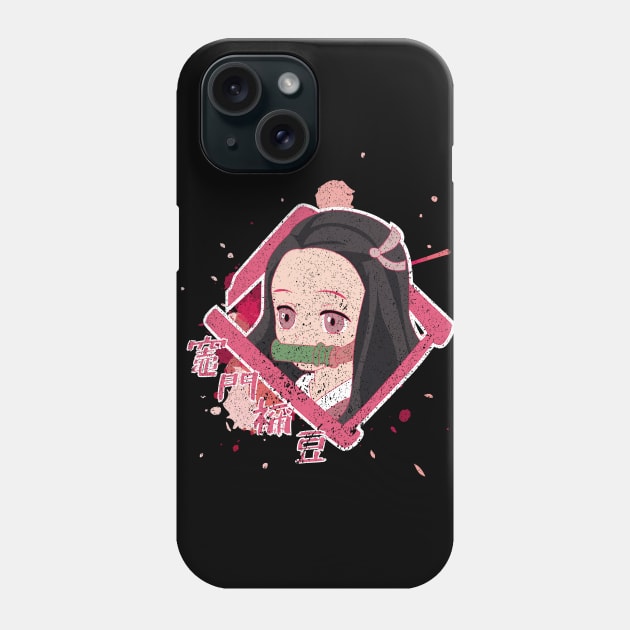 DEMON SLAYER (KIMETSU NO YAIBA): NEZUKO KAMADO (GRUNGE STYLE) Phone Case by FunGangStore