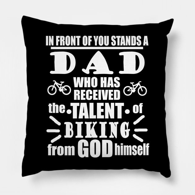 Biking Mountain Bike Dowhill Gift Father's Day Pillow by FindYourFavouriteDesign