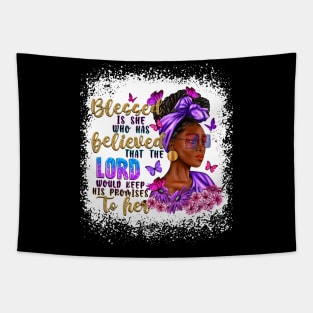 Blessed Is She Who Has Believed Black Woman, Black Girls, Afro Woman, Blessed Afro, Christian Tapestry