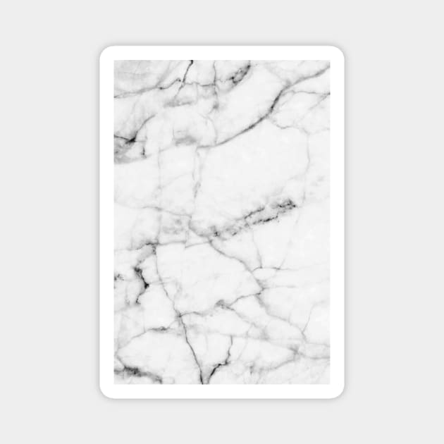 Pure White Marble Magnet by fivemmPaper