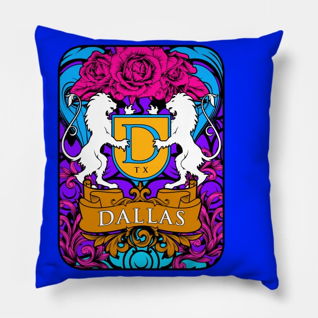 DALLAS LOGO ARTWORK Pillow by theanomalius_merch