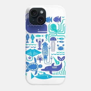 Sea friends (blue) Phone Case