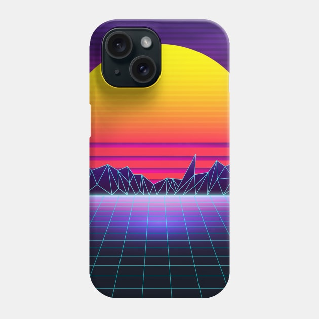 Brazen Yellow Sunset Synthwave Phone Case by edmproject