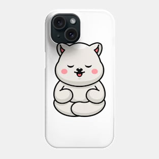 Cute baby polar bear meditation cartoon Phone Case