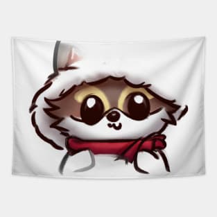 Cute Raccoon Drawing Tapestry