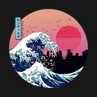 San Diego Kanagawa Wave Retro T-Shirt