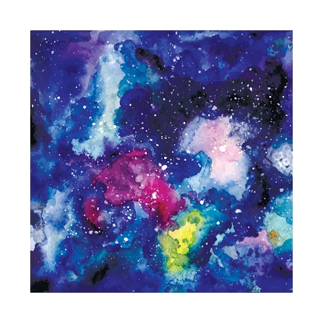 Navy Watercolor Galaxy by NewburyBoutique